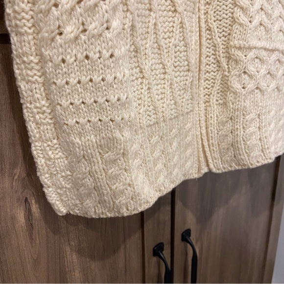 Carriag Donn small Marino Wool Thick Cable Knit Zip Up Sweater Cardigan - Picture 8 of 11
